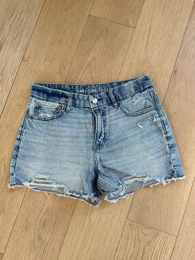 American Eagle Outfitters Light Blue Distressed Denim Cutoff Shorts